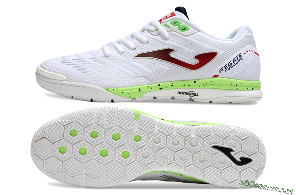 Men's Joma Top Flex IC Football Shoes - White/Red/Yellow 1