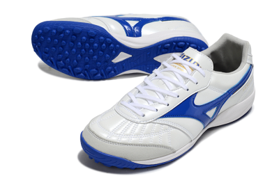 Men's Mizuno Morelia Neo TF Football Shoes - White/Blue/Grey