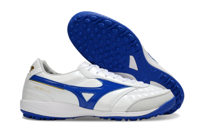 Men's Mizuno Morelia Neo TF Football Shoes - White/Blue/Grey