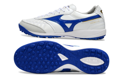 Men's Mizuno Morelia Neo TF Football Shoes - White/Blue/Grey
