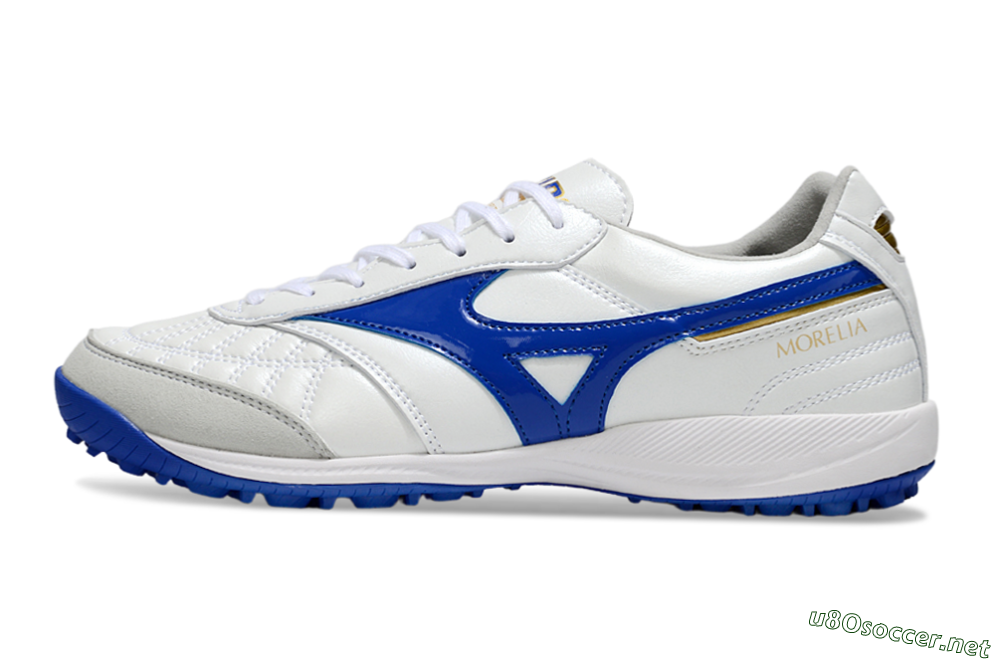 Men's Mizuno Morelia Neo TF Football Shoes - White/Blue/Grey 0