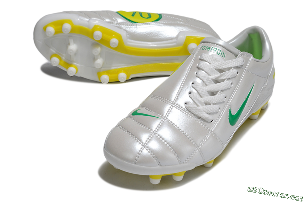 Men's Nike Total 90 III FG Football Boots - White/Green/Yellow 3