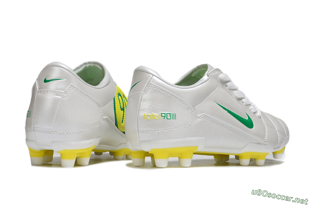 Men's Nike Total 90 III FG Football Boots - White/Green/Yellow 6