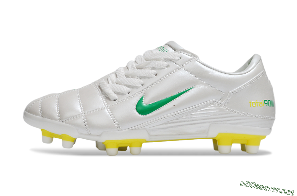 Men's Nike Total 90 III FG Football Boots - White/Green/Yellow 0