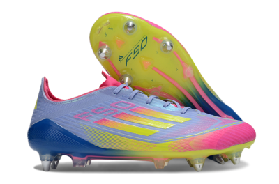 Men's Adidas F50 Elite SG Football Boots - Blue/Yellow/Pink