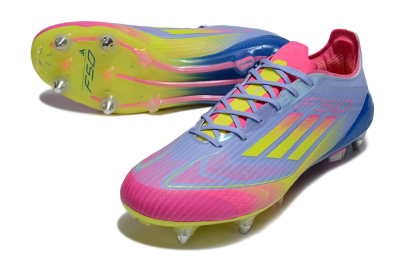 Men's Adidas F50 Elite SG Football Boots - Blue/Yellow/Pink
