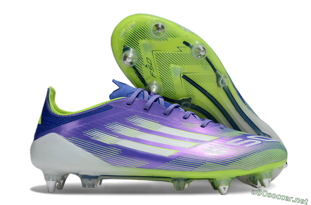 Men's Adidas F50 Elite SG Football Boots - Purple/Yellow/White 2