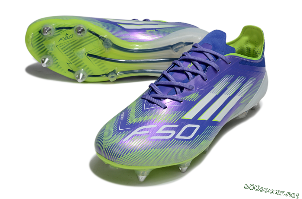 Men's Adidas F50 Elite SG Football Boots - Purple/Yellow/White 3