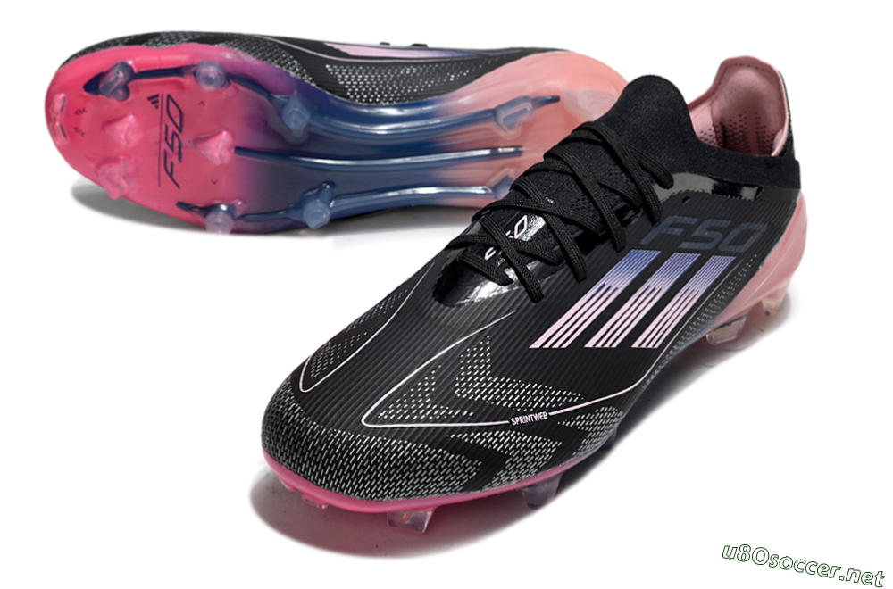 Unisex Adidas F50 Elite FG Football Boots - Black/Blue/Pink 3