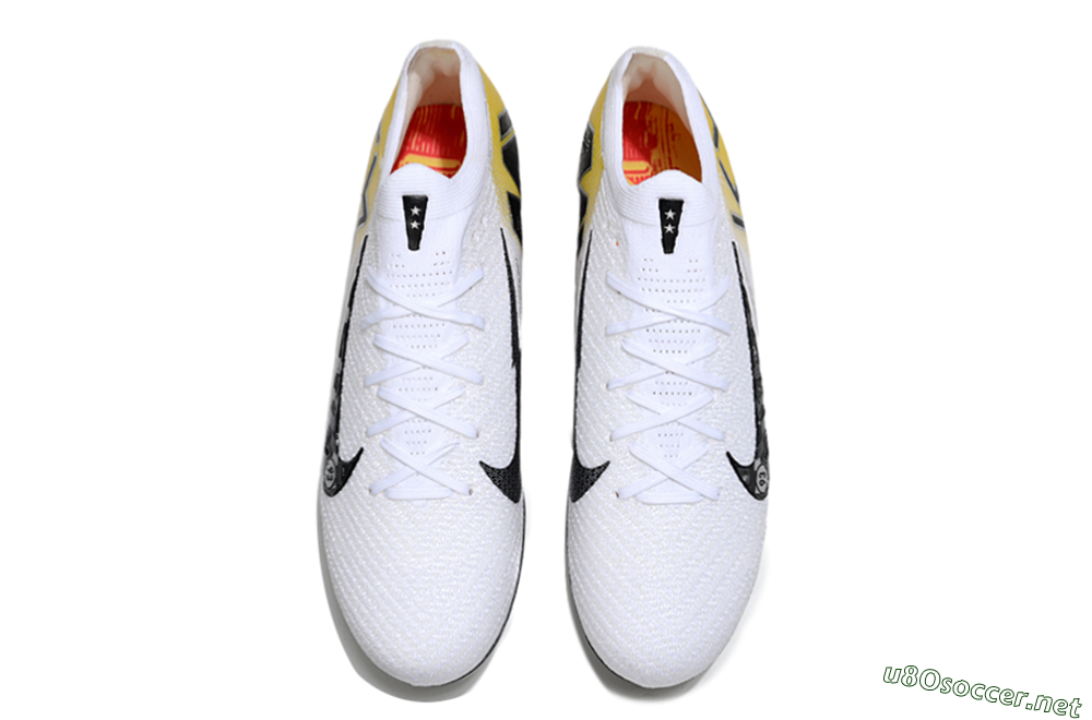 Unisex KM x Nike Air Zoom Mercurial Vapor 16 Elite FG Football Boots - White/Black/Yellow 4