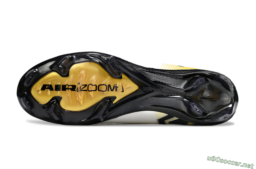 Unisex KM x Nike Air Zoom Mercurial Vapor 16 Elite FG Football Boots - White/Black/Yellow 6