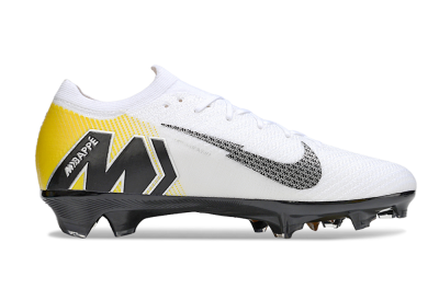 Unisex KM x Nike Air Zoom Mercurial Vapor 16 Elite FG Football Boots - White/Black/Yellow