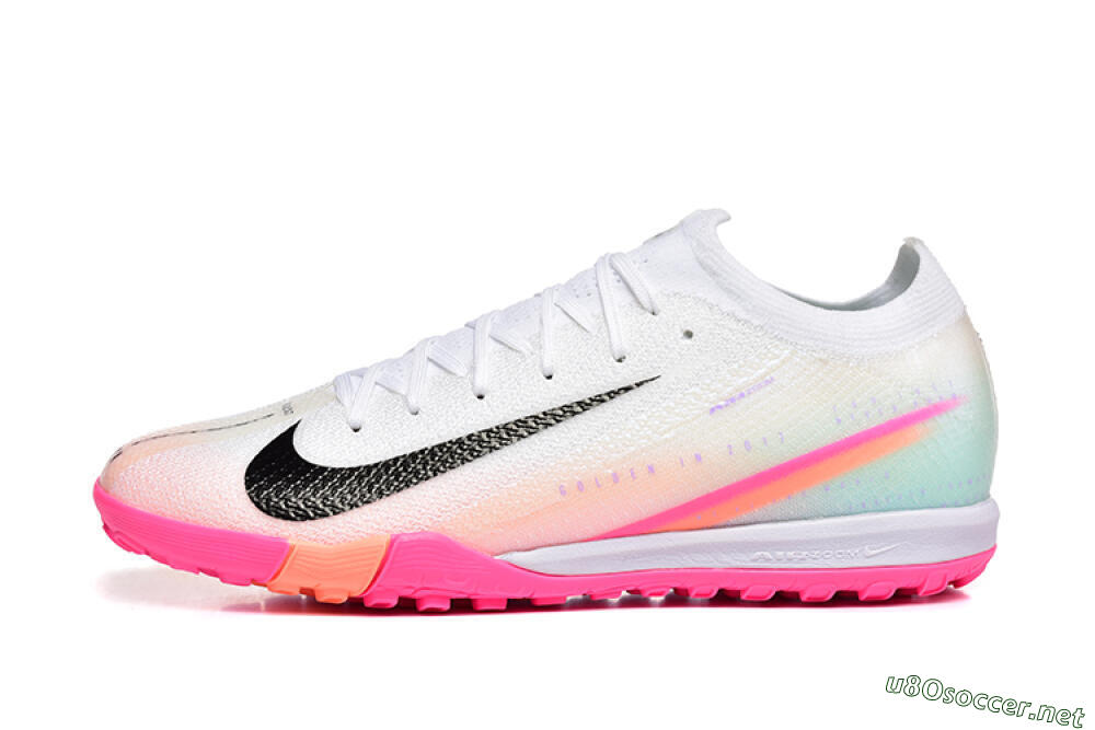 Unisex Nike Air Zoom Mercurial Vapor 16 Elite TF Football Shoes - White/Black/Pink 0