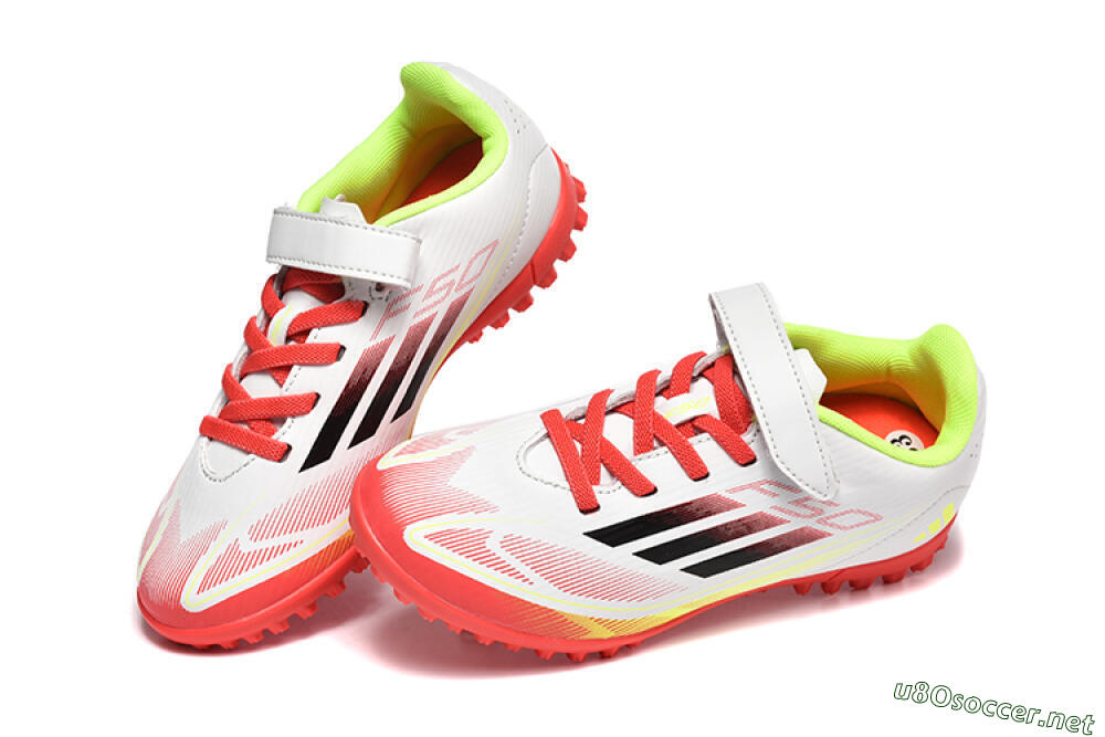 Kids Adidas F50 Elite TF Football Shoes - White/Red/Yellow 6