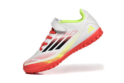 Kids Adidas F50 Elite TF Football Shoes - White/Red/Yellow