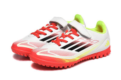 Kids Adidas F50 Elite TF Football Shoes - White/Red/Yellow