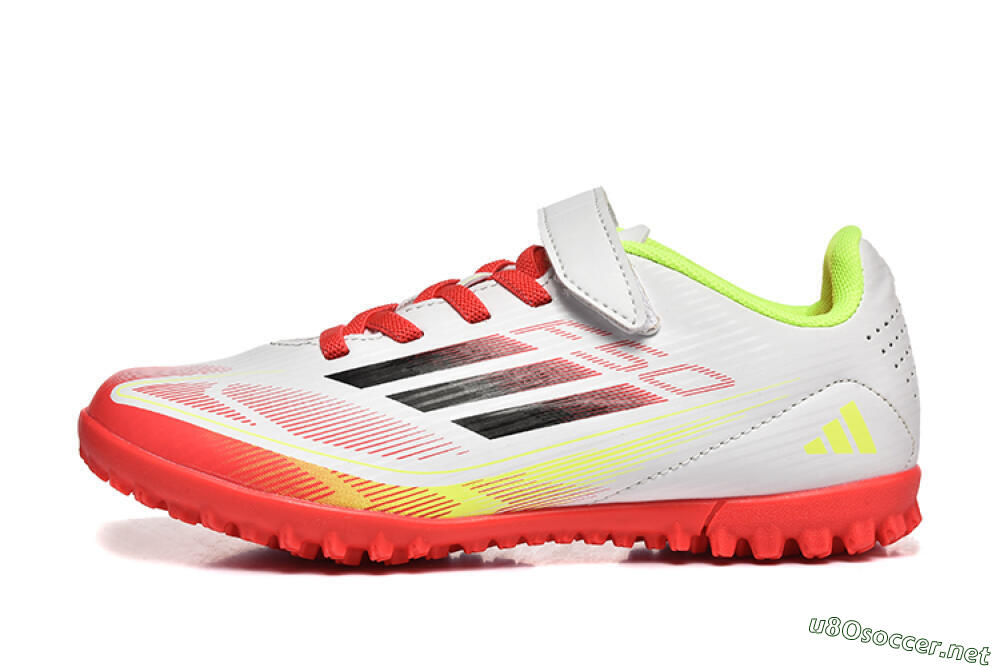 Kids Adidas F50 Elite TF Football Shoes - White/Red/Yellow 0