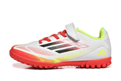 Kids Adidas F50 Elite TF Football Shoes - White/Red/Yellow