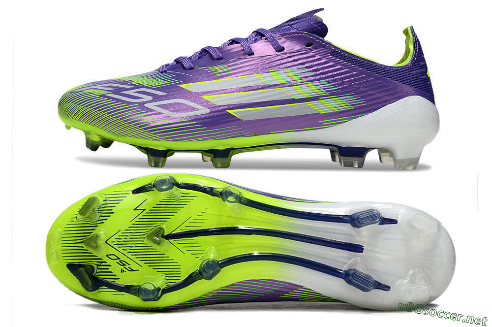 Unisex Adidas F50 Elite FG Football Boots - Purple/Yellow/White 1