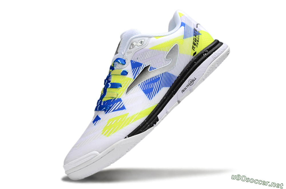 Men's Joma Top Flex IC Football Shoes - White/Blue/Yellow 5