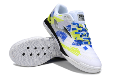Men's Joma Top Flex IC Football Shoes - White/Blue/Yellow