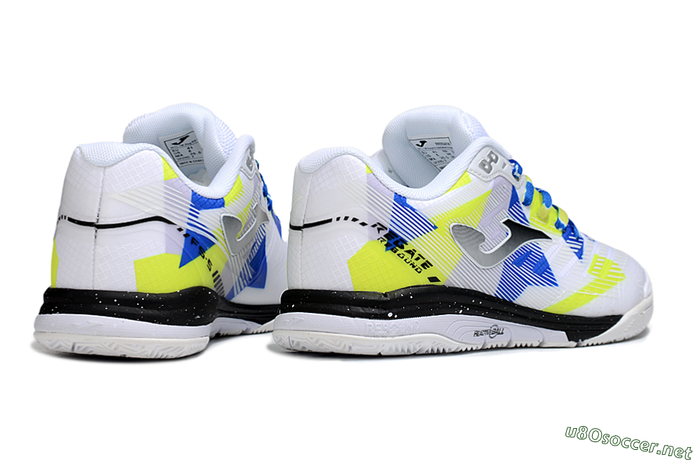 Men's Joma Top Flex IC Football Shoes - White/Blue/Yellow 6