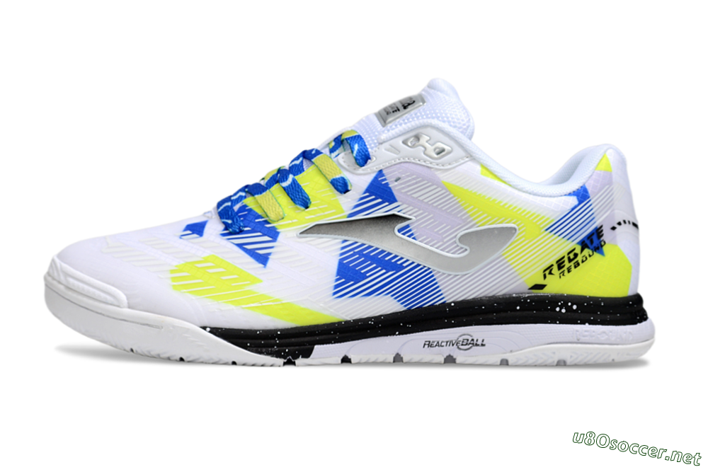 Men's Joma Top Flex IC Football Shoes - White/Blue/Yellow 0