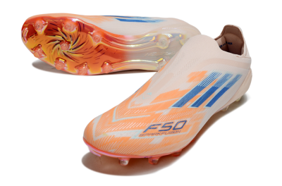 Men's Adidas F50 Elite Laceless FG Football Boots - Pink/Orange/Blue