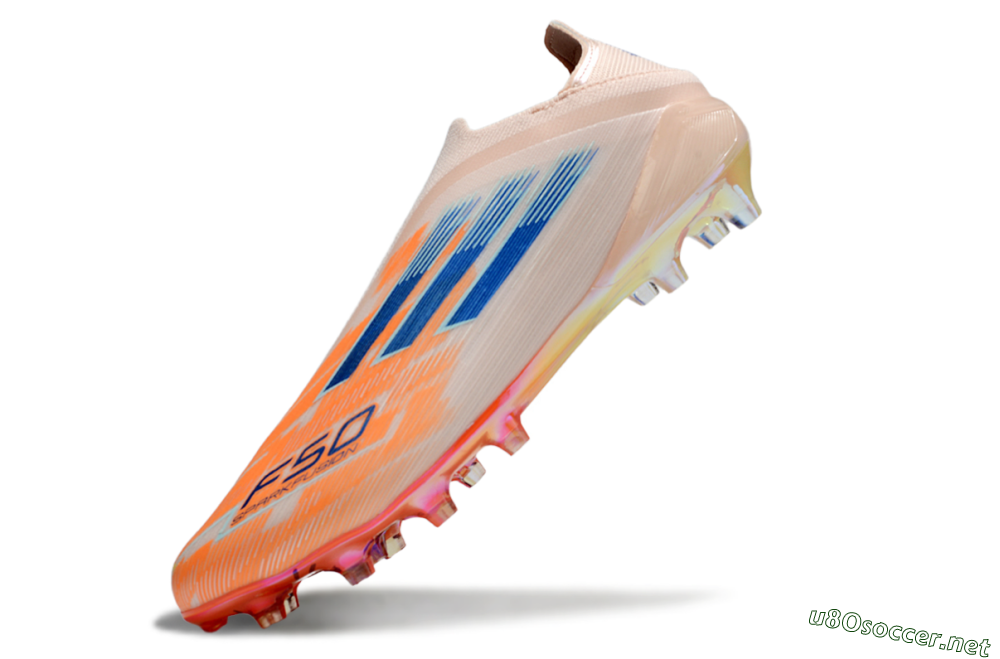 Men's Adidas F50 Elite Laceless FG Football Boots - Pink/Orange/Blue 5