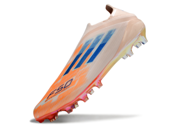 Men's Adidas F50 Elite Laceless FG Football Boots - Pink/Orange/Blue