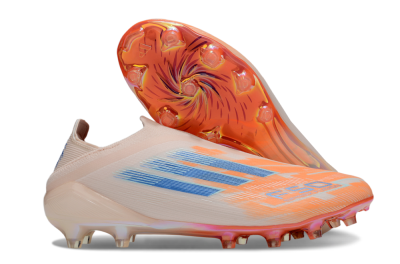 Men's Adidas F50 Elite Laceless FG Football Boots - Pink/Orange/Blue
