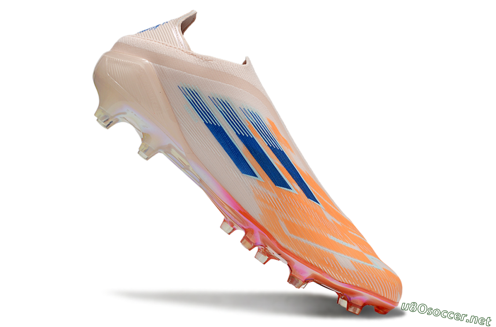 Men's Adidas F50 Elite Laceless FG Football Boots - Pink/Orange/Blue 4