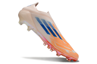 Men's Adidas F50 Elite Laceless FG Football Boots - Pink/Orange/Blue