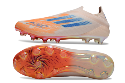 Men's Adidas F50 Elite Laceless FG Football Boots - Pink/Orange/Blue