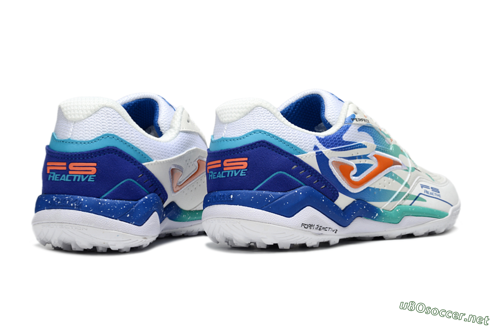 Men's Joma Top Flex IC Football Shoes - White/Blue/Red 6