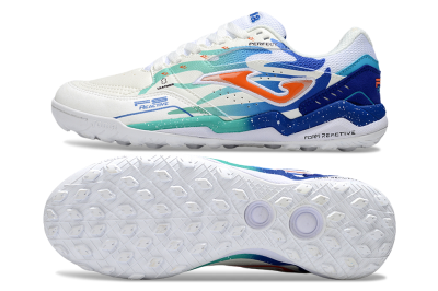 Men's Joma Top Flex IC Football Shoes - White/Blue/Red