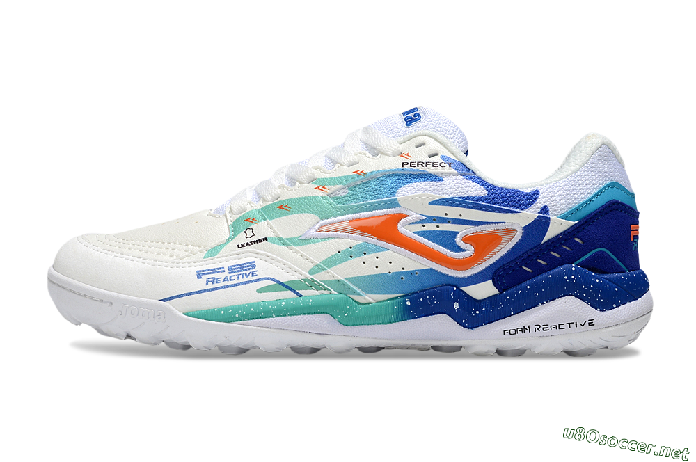 Men's Joma Top Flex IC Football Shoes - White/Blue/Red 0