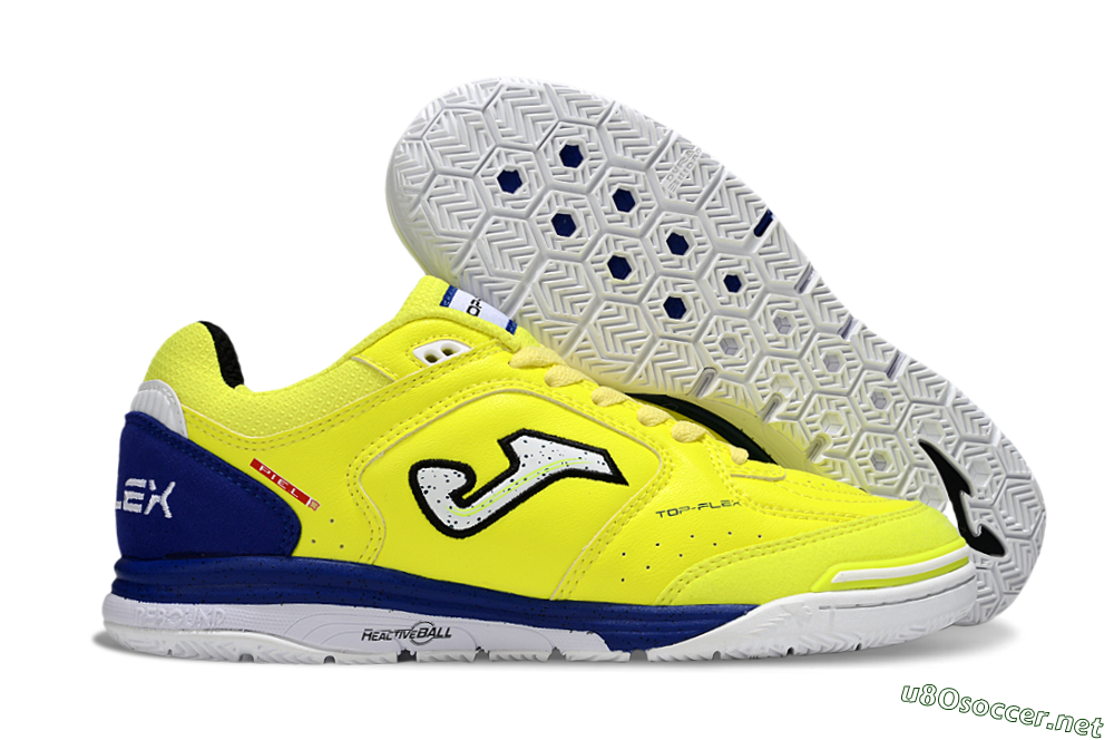 Men's Joma Top Flex IC Football Shoes - Yellow/White/Blue 2