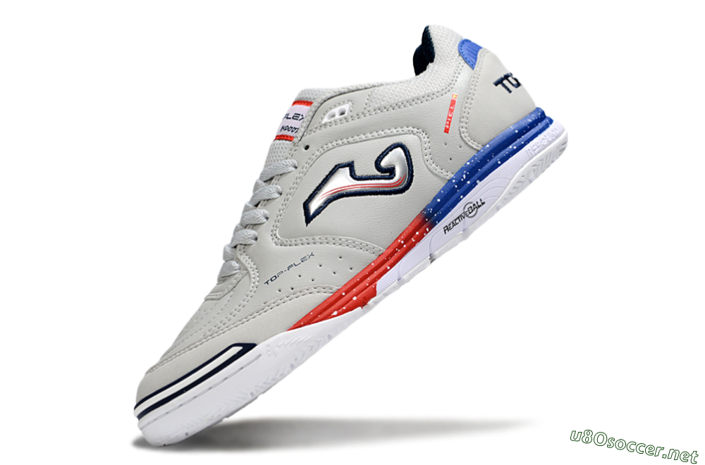 Men's Joma Top Flex IC Football Shoes - Grey/Blue/Silver 5
