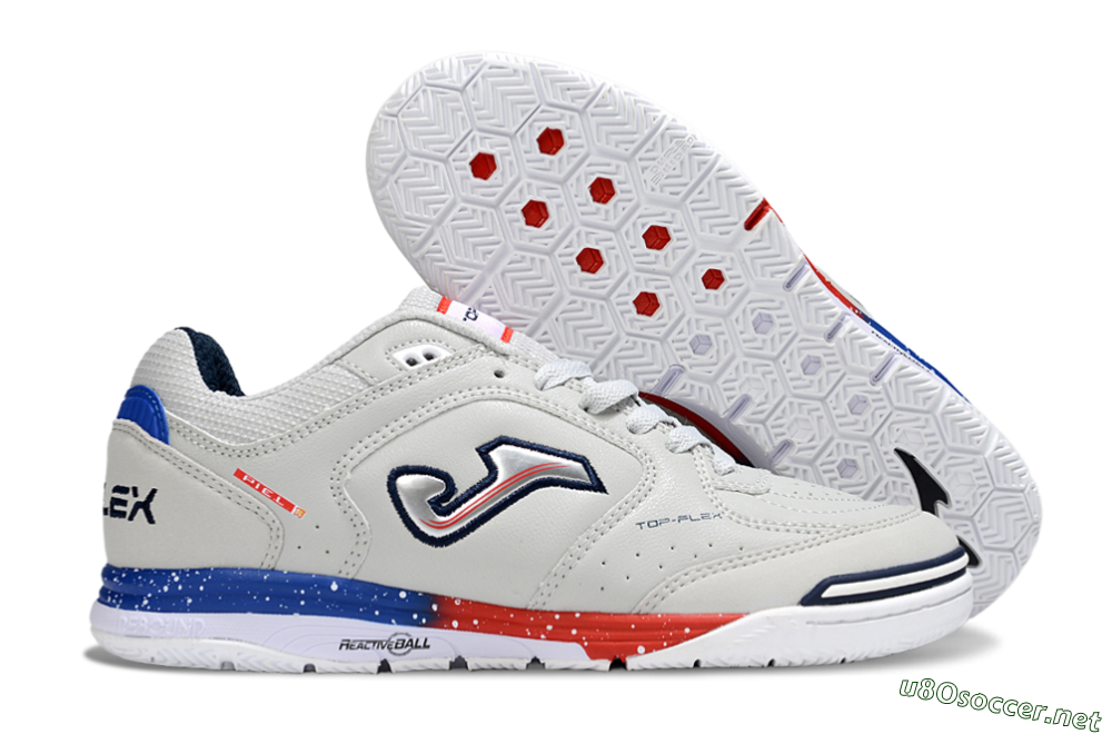Men's Joma Top Flex IC Football Shoes - Grey/Blue/Silver 2