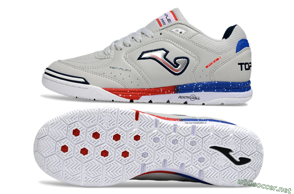 Men's Joma Top Flex IC Football Shoes - Grey/Blue/Silver 1