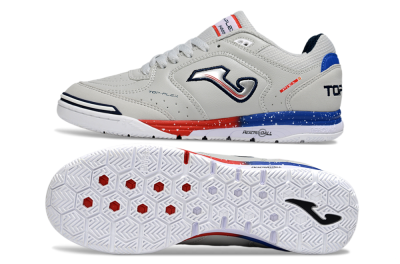 Men's Joma Top Flex IC Football Shoes - Grey/Blue/Silver