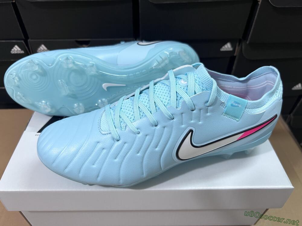 Unisex Nike Tiempo Legend 10 Elite FG Football Boots - Jade/White/Pink