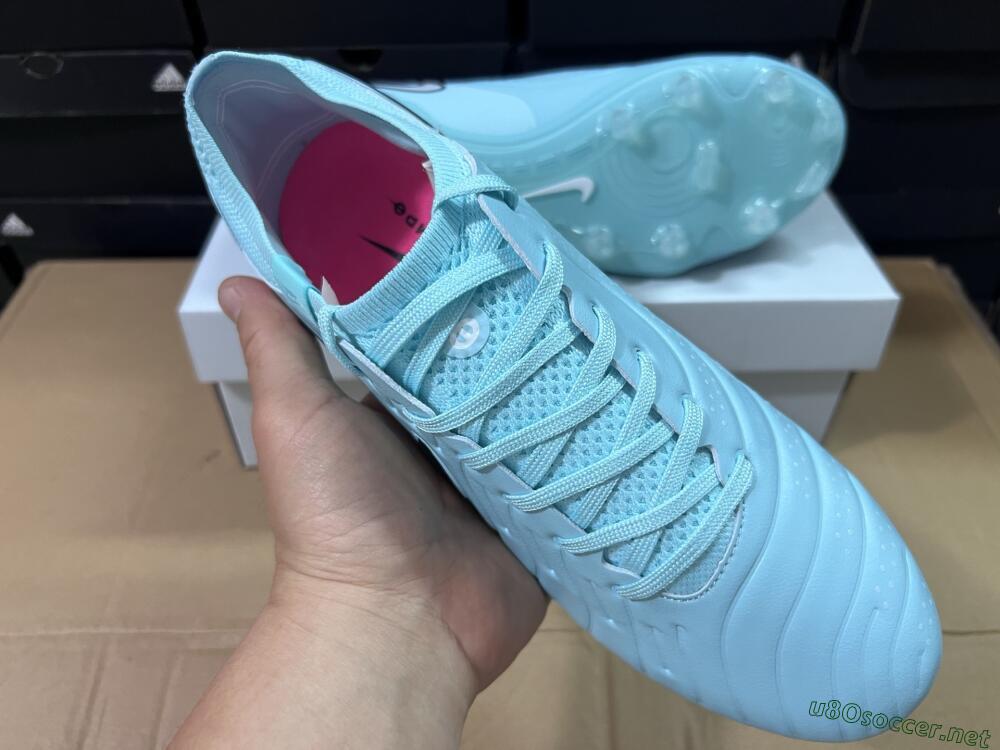 Unisex Nike Tiempo Legend 10 Elite FG Football Boots - Jade/White/Pink