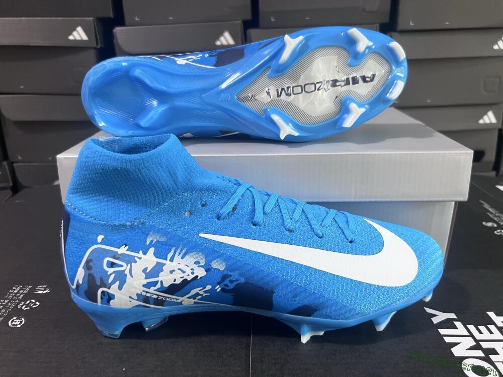 Unisex Nike Air Zoom Mercurial Superfly 10 Elite FG Football Boots - Blue/White