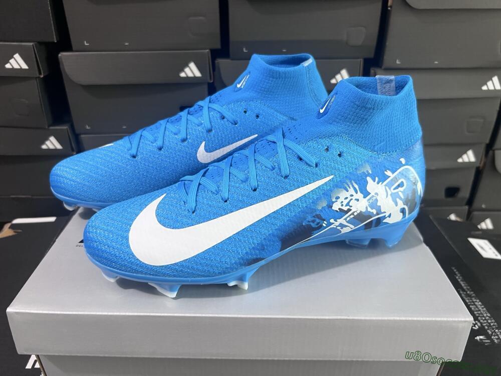 Unisex Nike Air Zoom Mercurial Superfly 10 Elite FG Football Boots - Blue/White