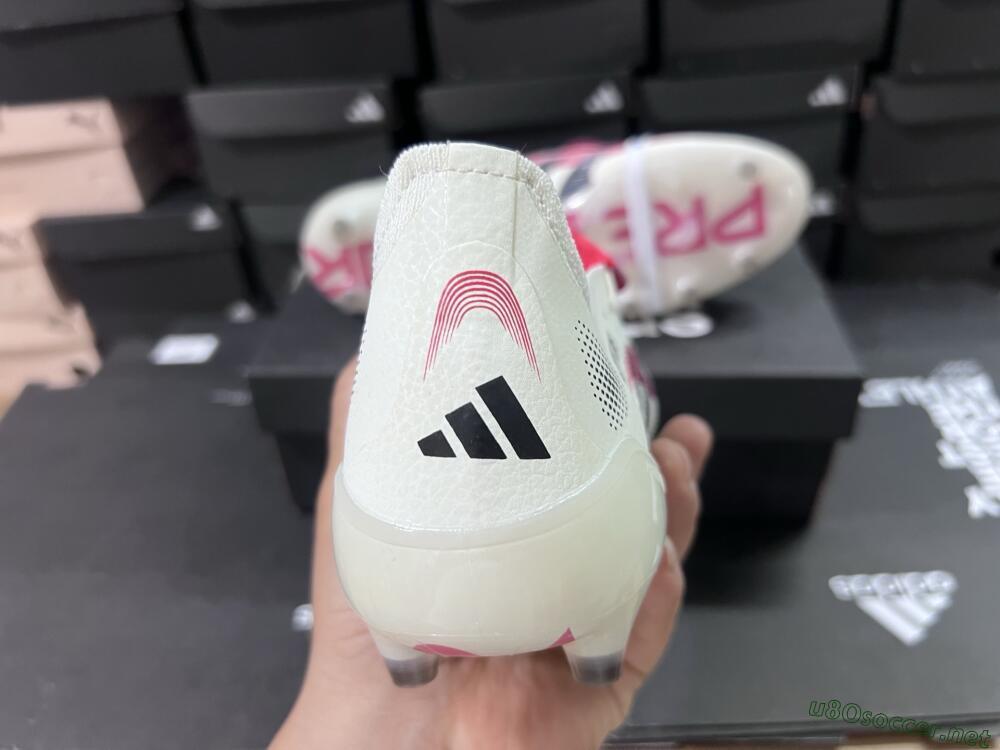 Unisex Adidas Predator 25 Elite Foldover Tongue AG Football Boots - White/Black/Red