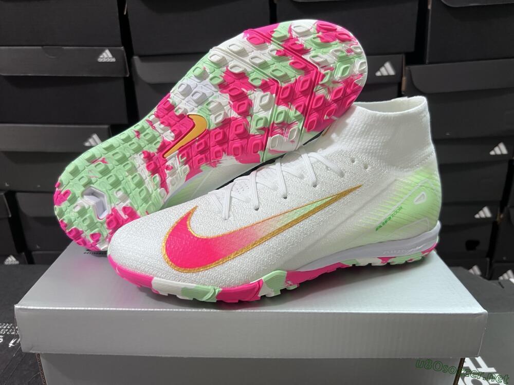 Unisex Nike Air Zoom Mercurial Superfly 10 Elite TF Football Shoes - White/Red/Gold