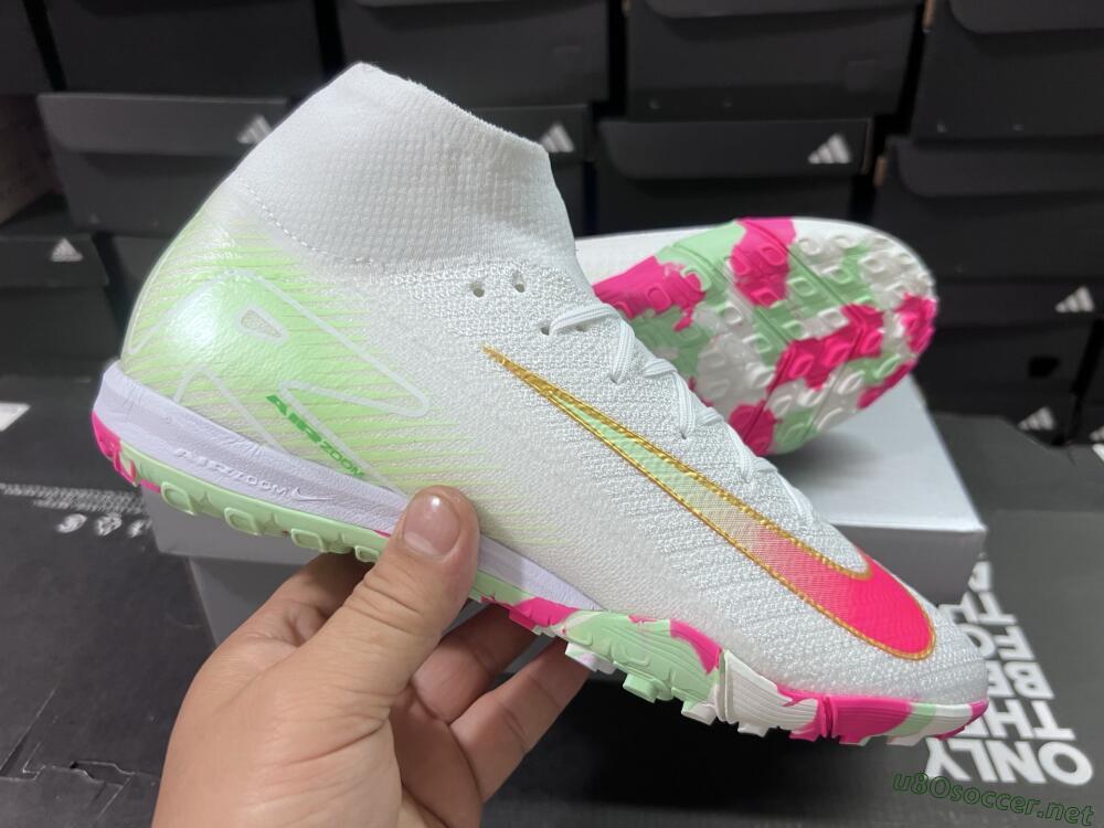 Unisex Nike Air Zoom Mercurial Superfly 10 Elite TF Football Shoes - White/Red/Gold