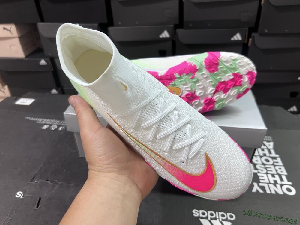 Unisex Nike Air Zoom Mercurial Superfly 10 Elite TF Football Shoes - White/Red/Gold